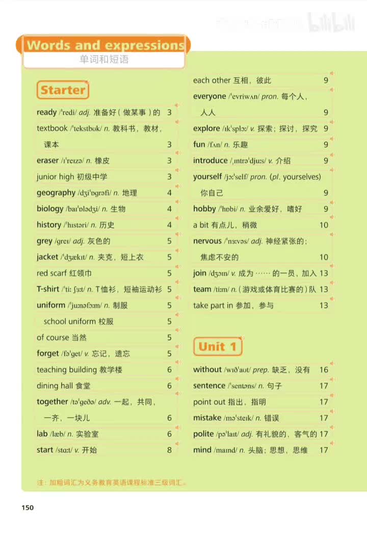 单词和短语 (p.150-157)