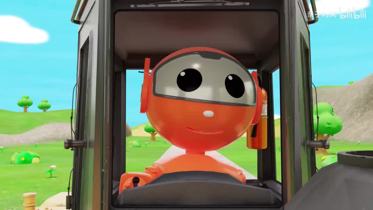 挖掘机搬运油桶，儿童早教益智动画 02