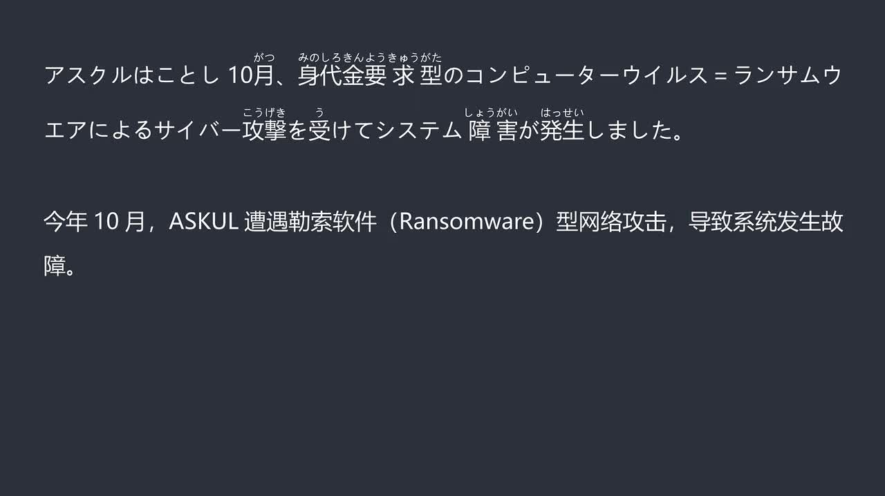 2025.12.13 ASKUL遭勒索软件攻击 近74万条个人信息被泄露