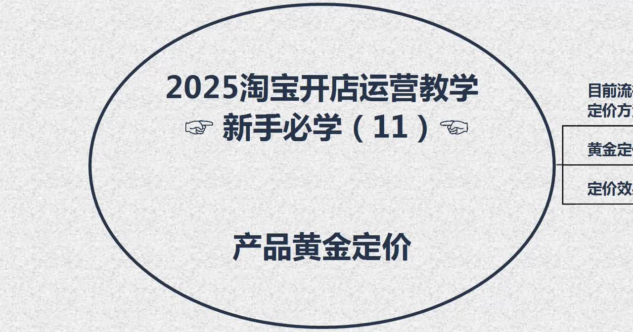 11、2025淘宝开店运营教学（新手必学11）---产品黄金定价