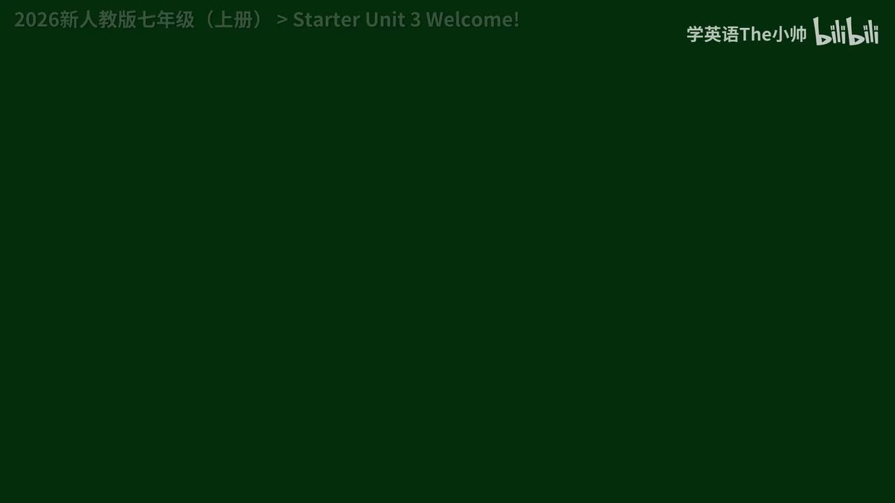 Starter Unit 3 Welcome!