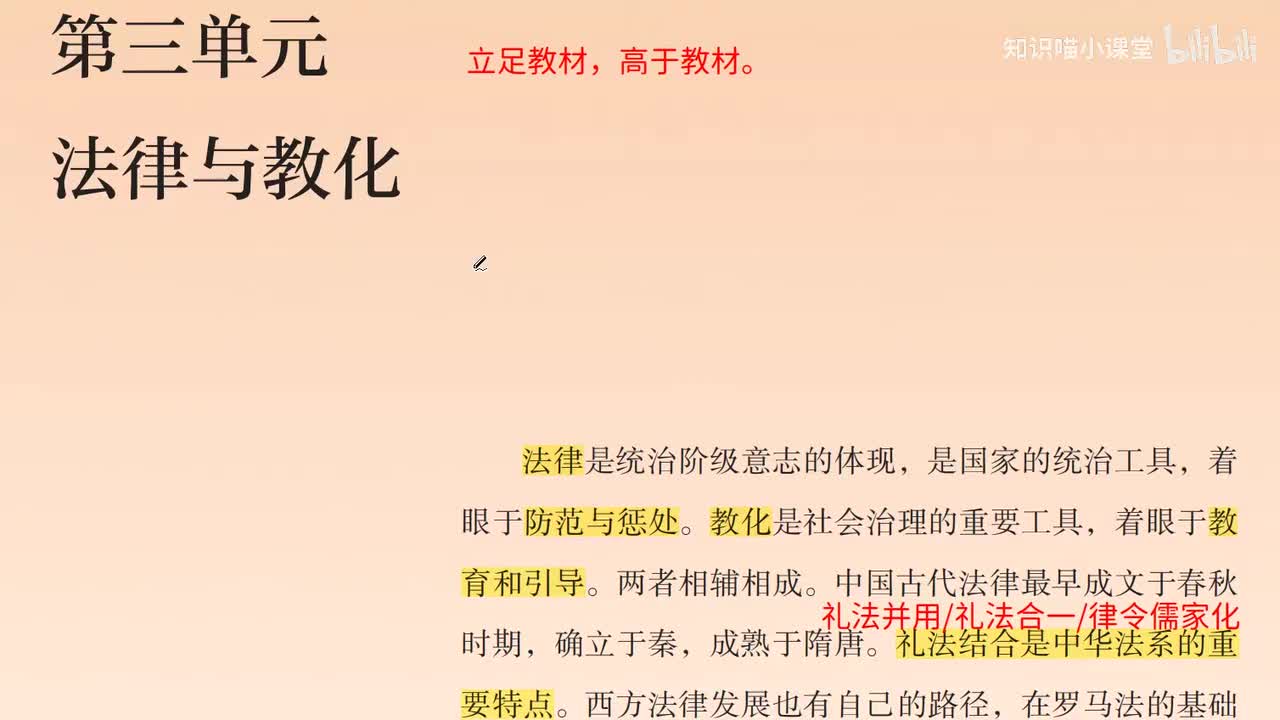15、选修一：第三单元  法律与教化