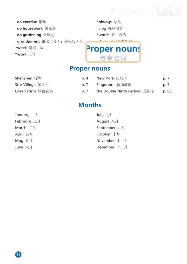 专有名词、月份、基数词、序数词