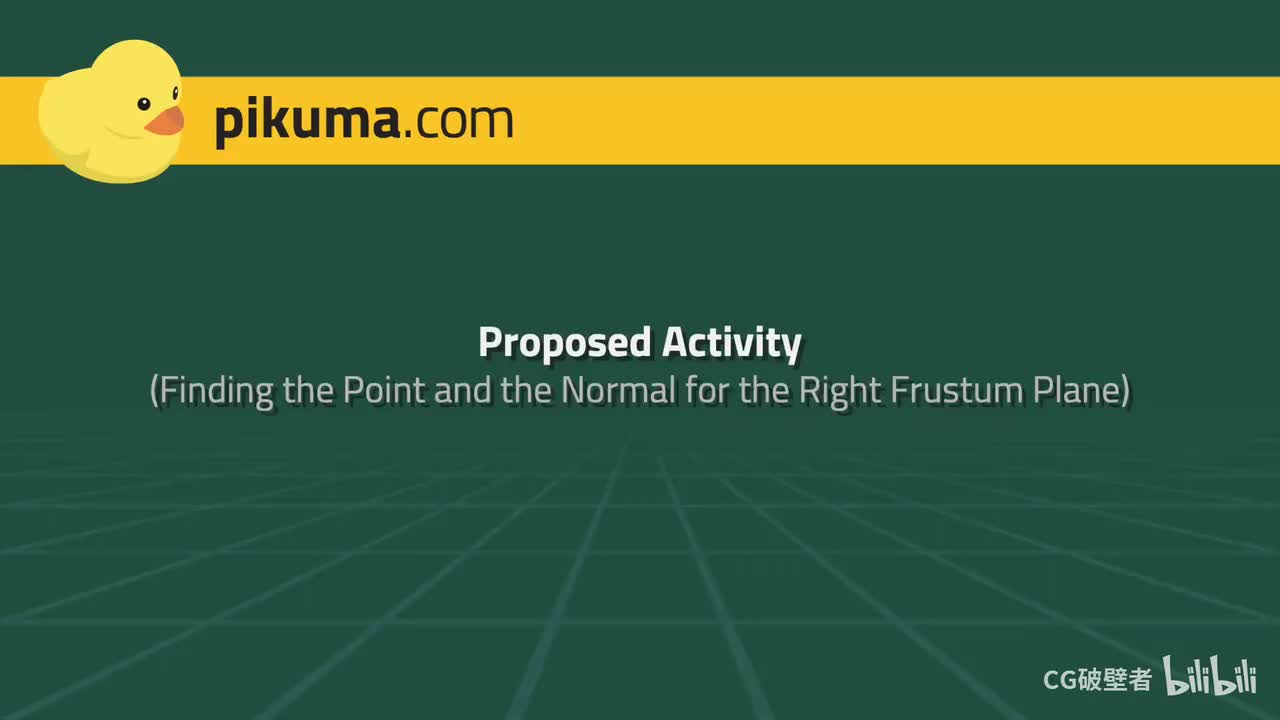 26.03 Exercise. Right Frustum Plane Point & Normal