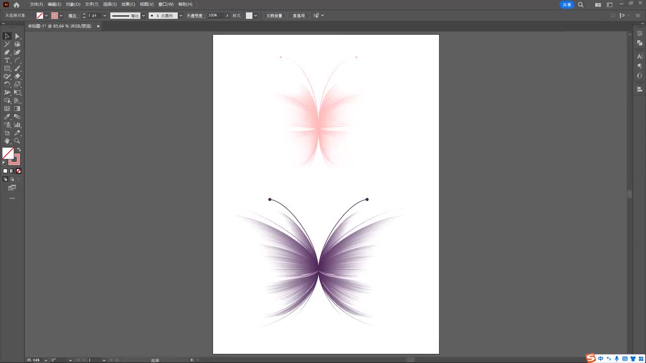 【练习题】线条蝴蝶