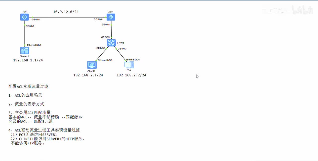 05 配置ACL实现流量过滤