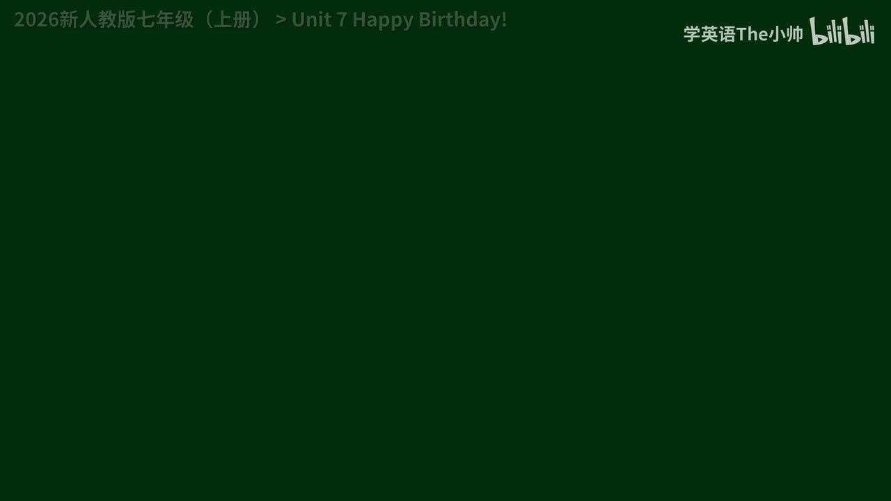 Unit 7 Happy Birthday!