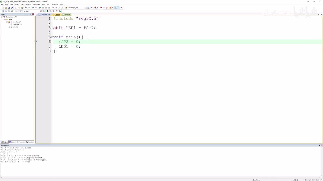 [51单片机]-实现LED闪烁效果