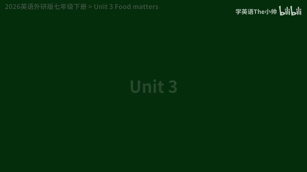 Unit 3 Food matters