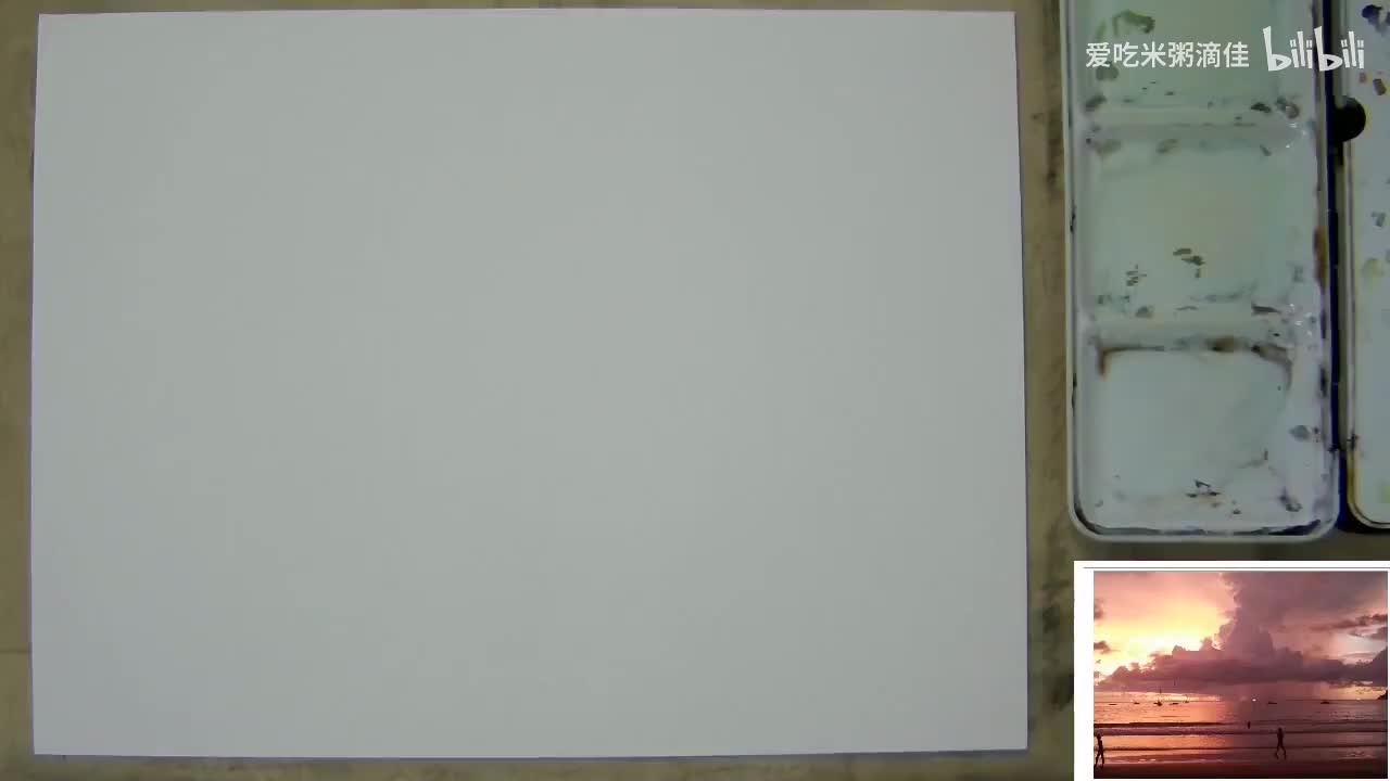 27，28，29沙滩海边风光水彩风景（01）