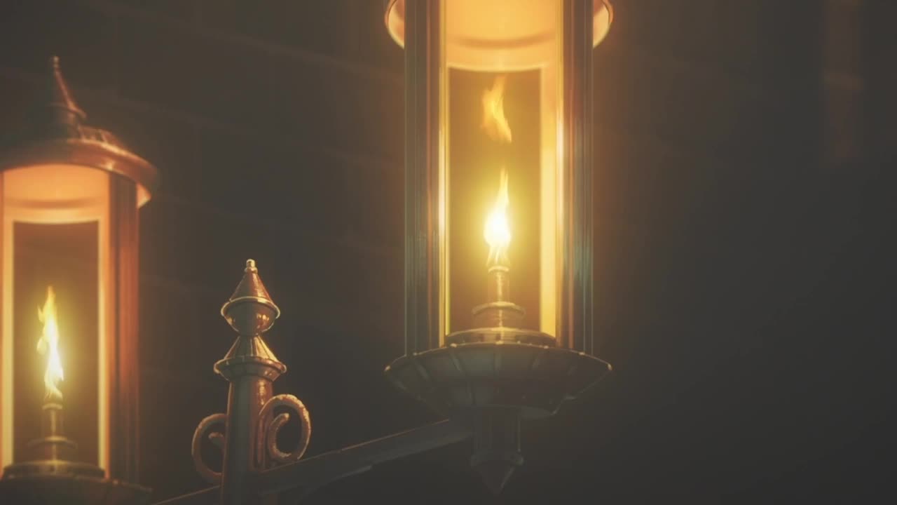 薇尔莉特 走路 路灯 唯美