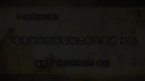 第19讲 中医学的哲学基础之精气学说（二）