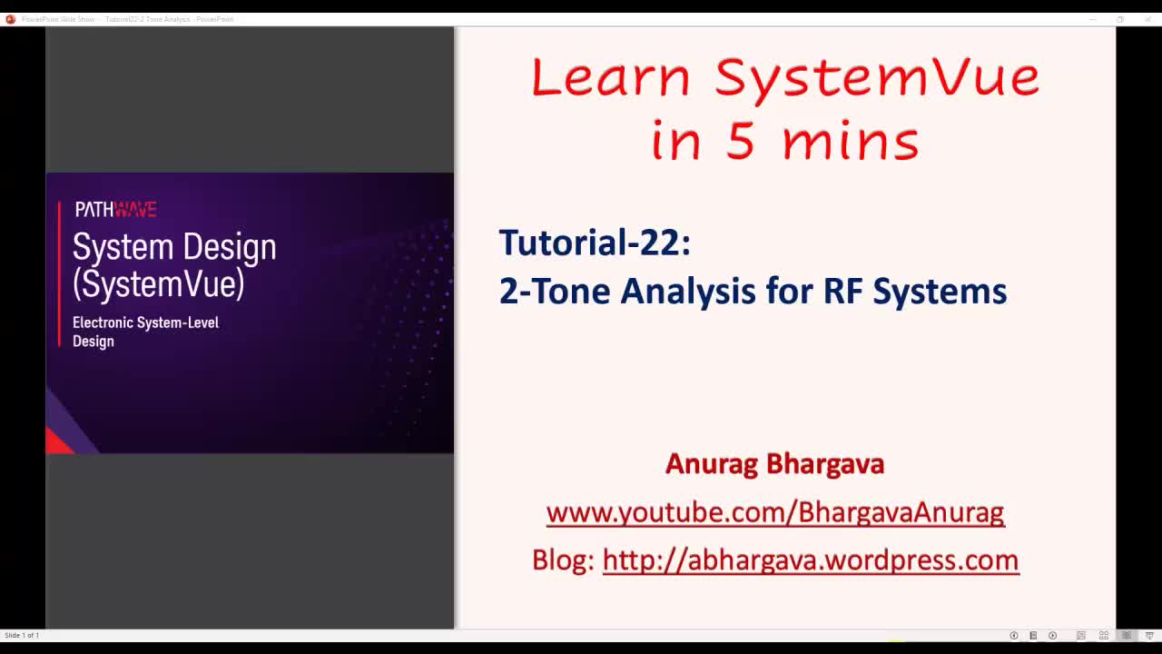 22.Tutorial-22- 2-Tone Analysis of RF Systems