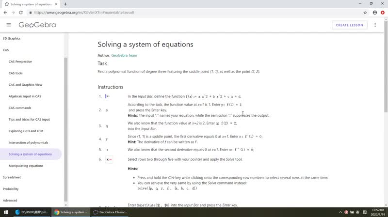 5.9 Solving a system of equations