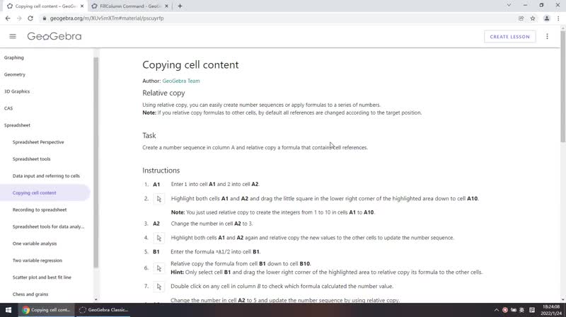 6.4 Copying cell content