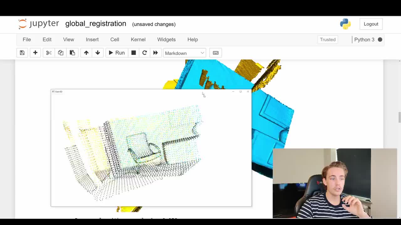 Global Registration for Pose Estimation - Point Cloud Processing in Open3D with
