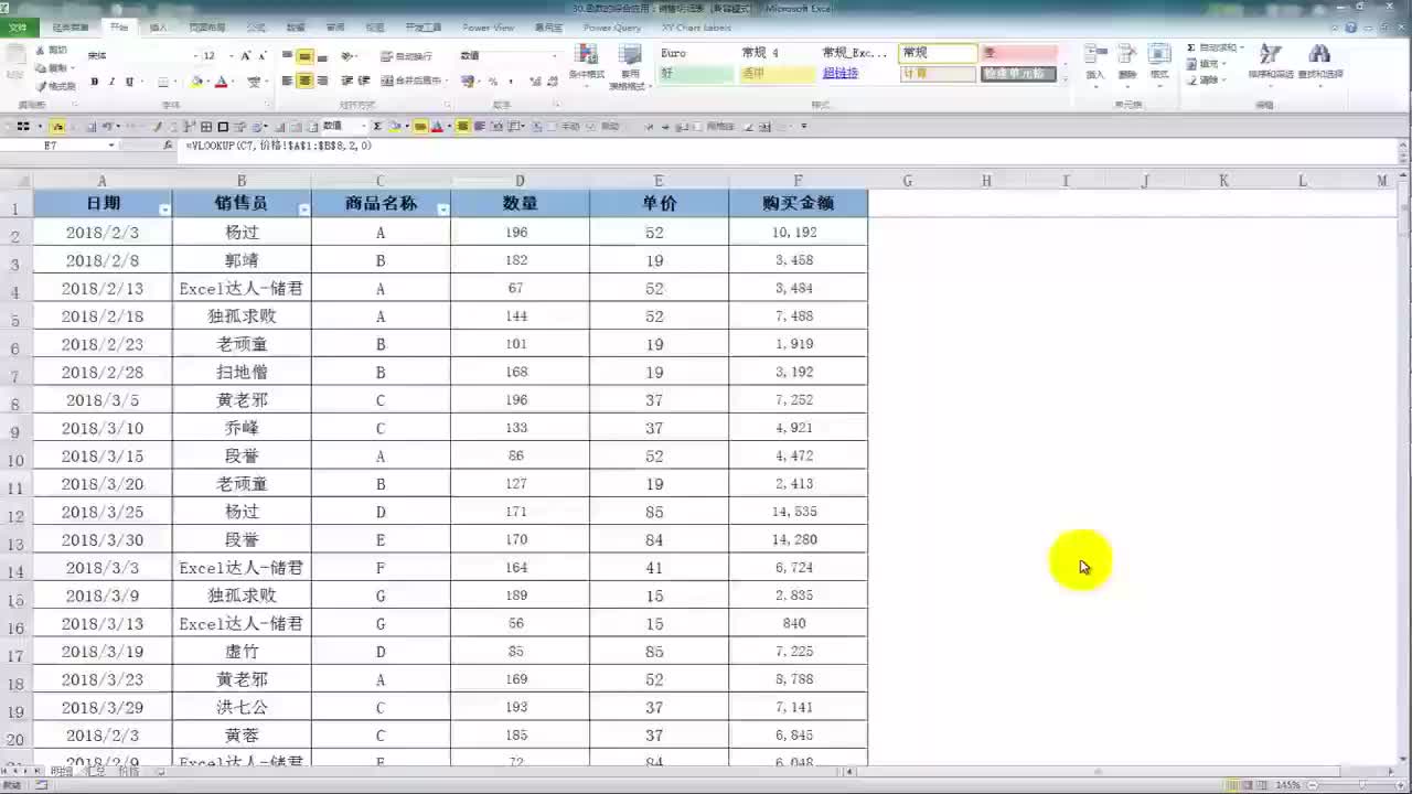 46 函数的综合应用：销售明细表】