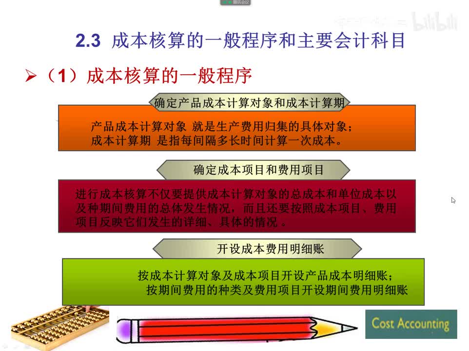 2.3成本核算的一般程序和主要会计科目