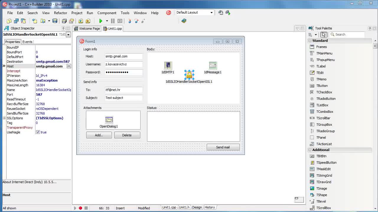25-C++ Builder - Indy SMTP (send e-mail)