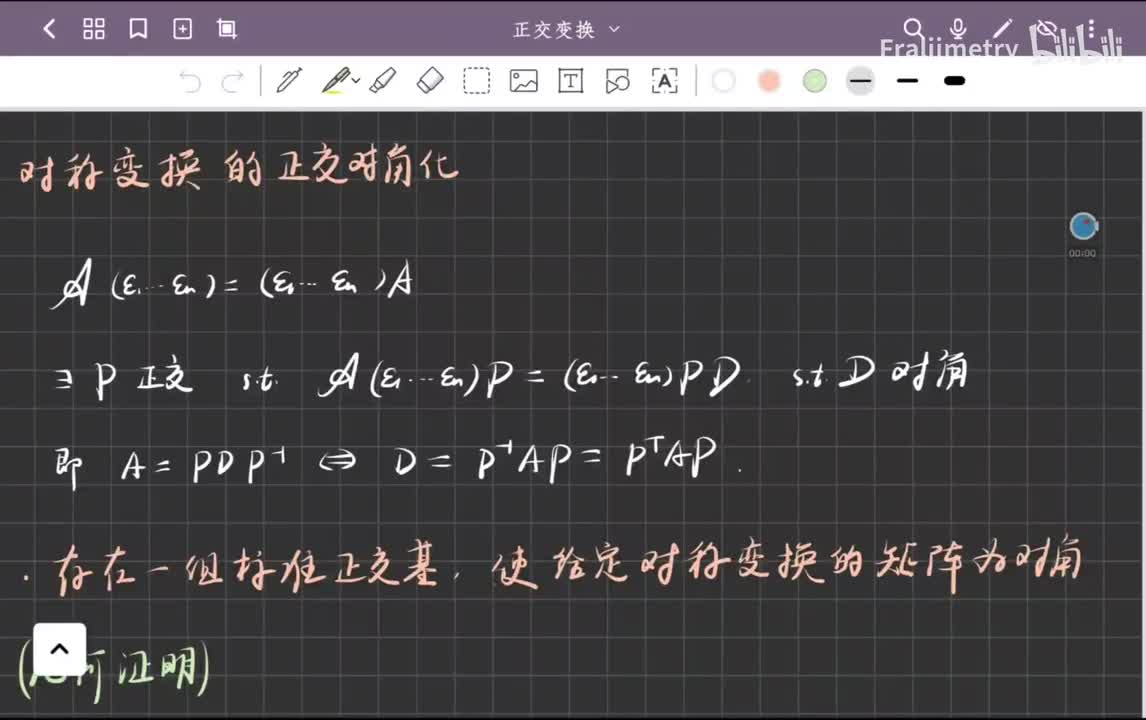 对称变换的正交对角化定理【几何证明】