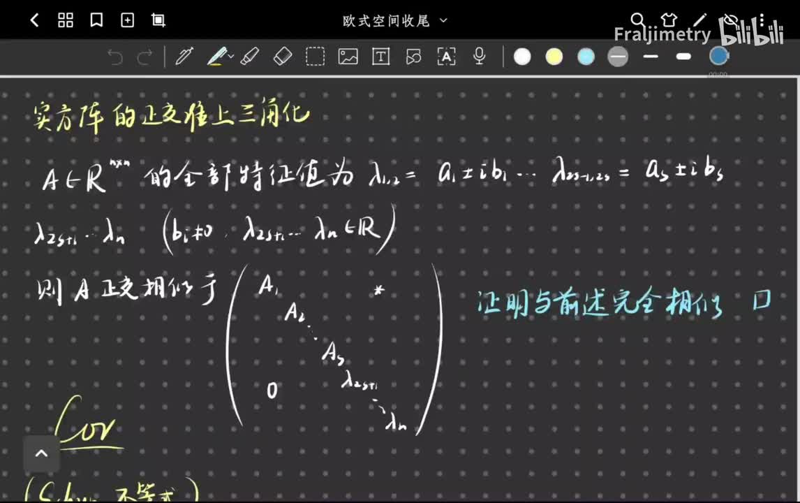 实方阵的正交准上三角化－Schur不等式