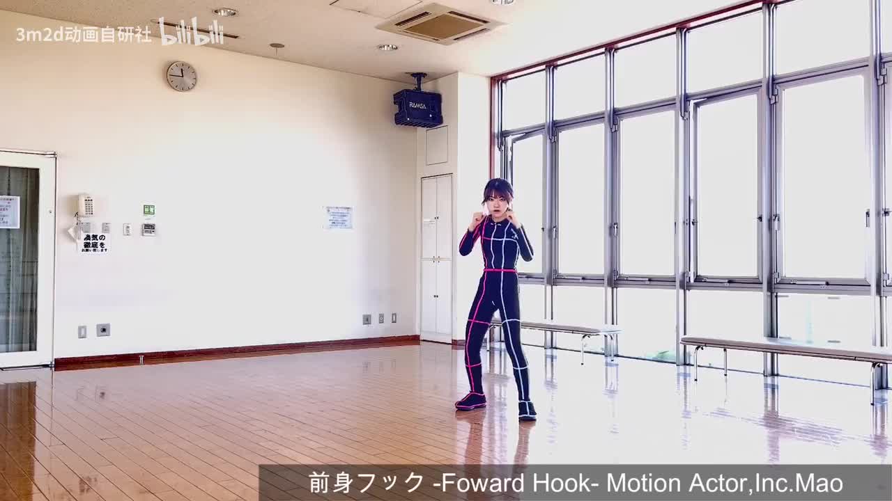 【拳】右摆拳（向前迈一步出拳）Animation reference