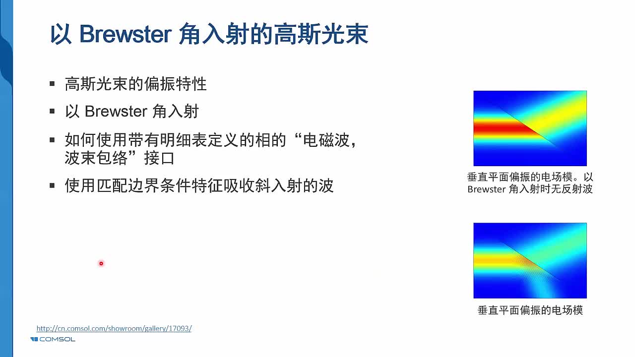 1-11案例7-以 Brewster 角入射的高斯光束