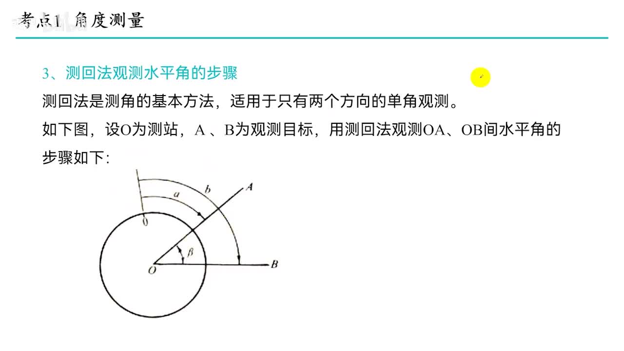 3.3 测回法观测水平角的步骤