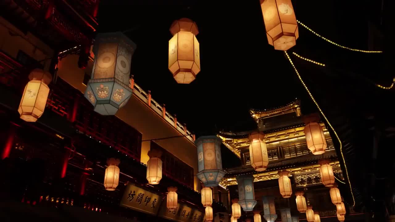 豫园新年灯会夜晚景色合集_1