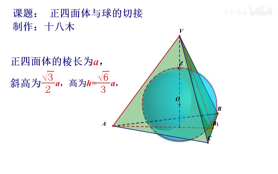 正四面体与球的切接