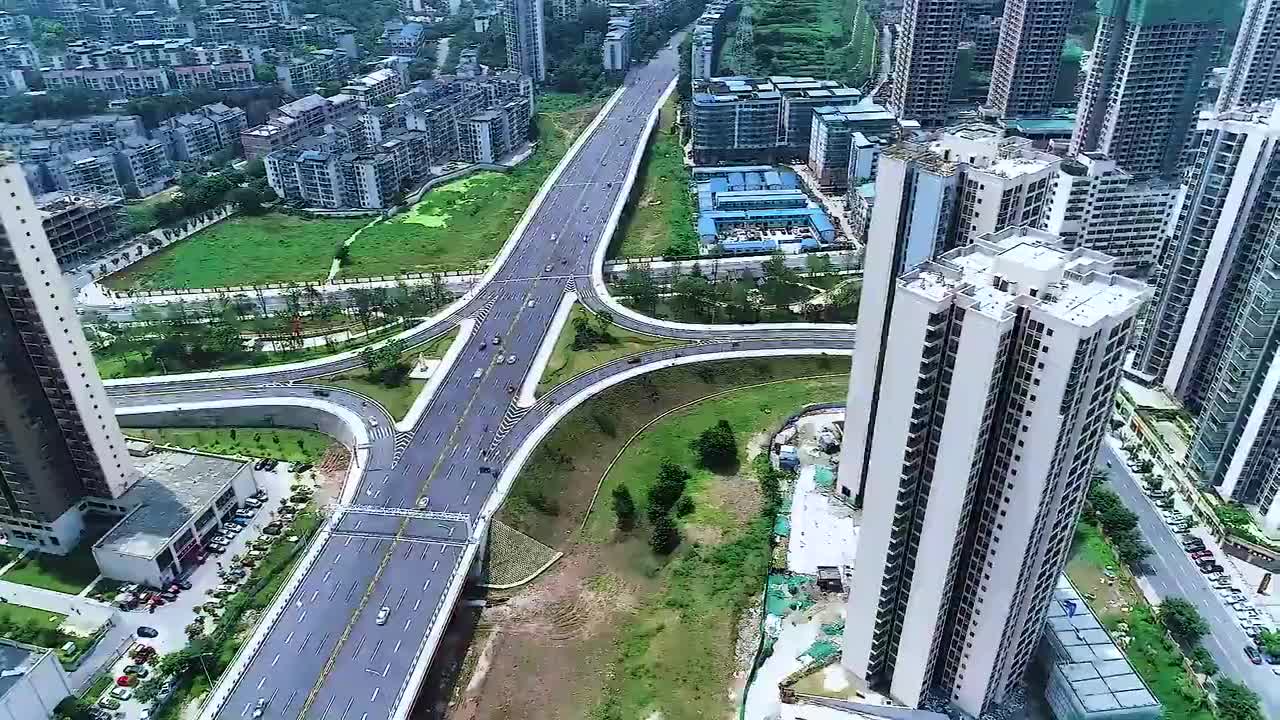 15.航拍大气城市立交车流