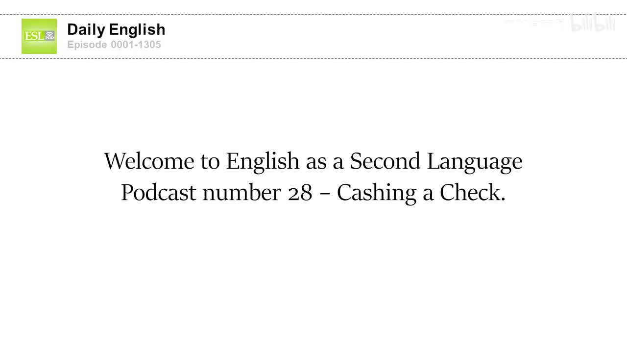 0028 Cashing a Check