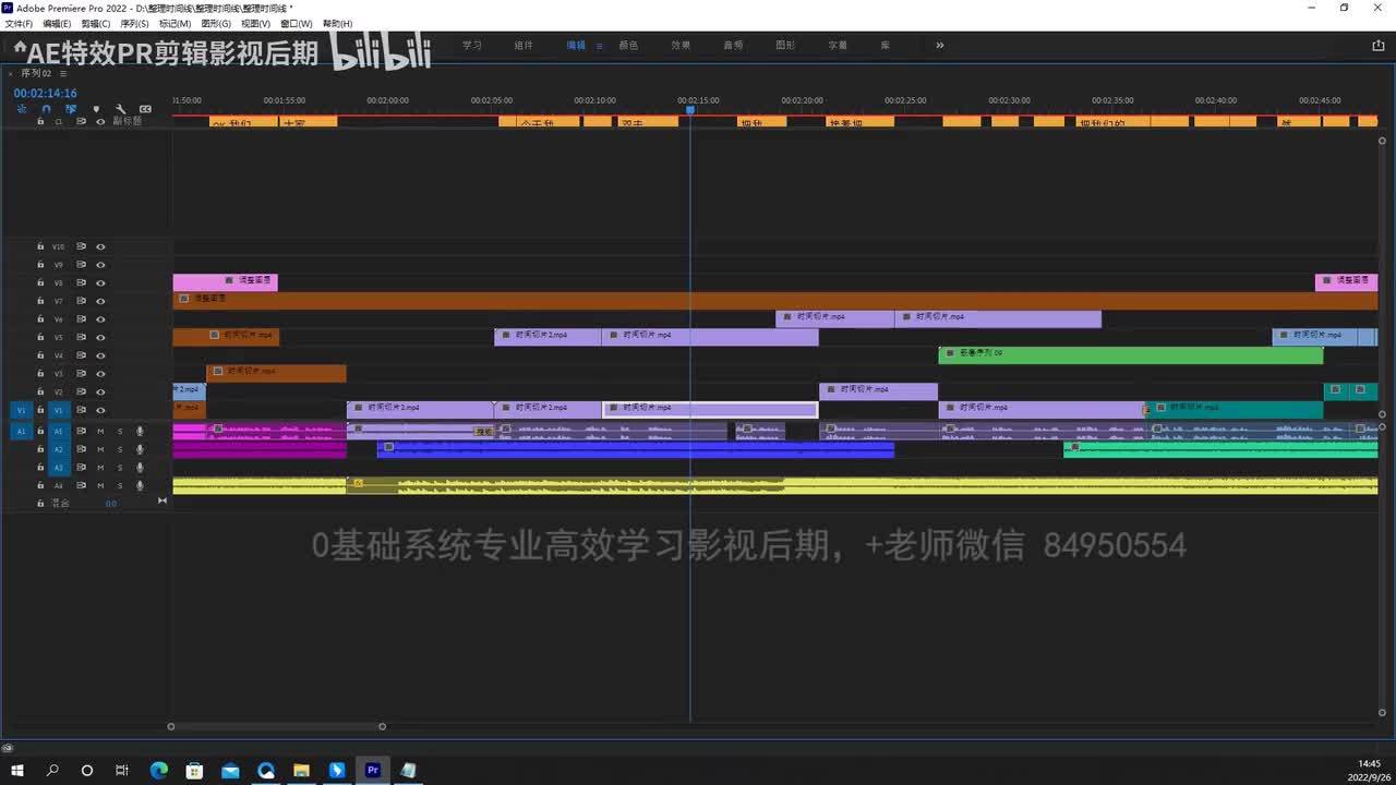 【PR教程】PR整理时间线教程