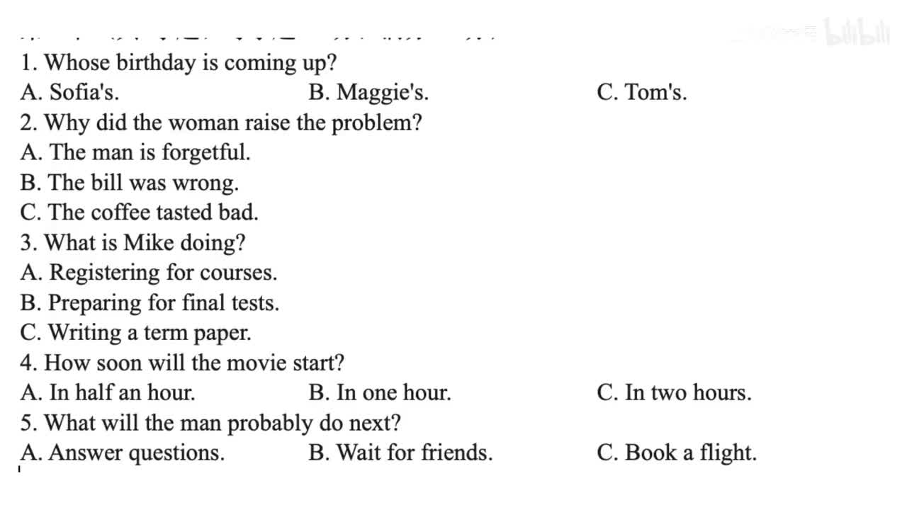 2023年山东第二次听力