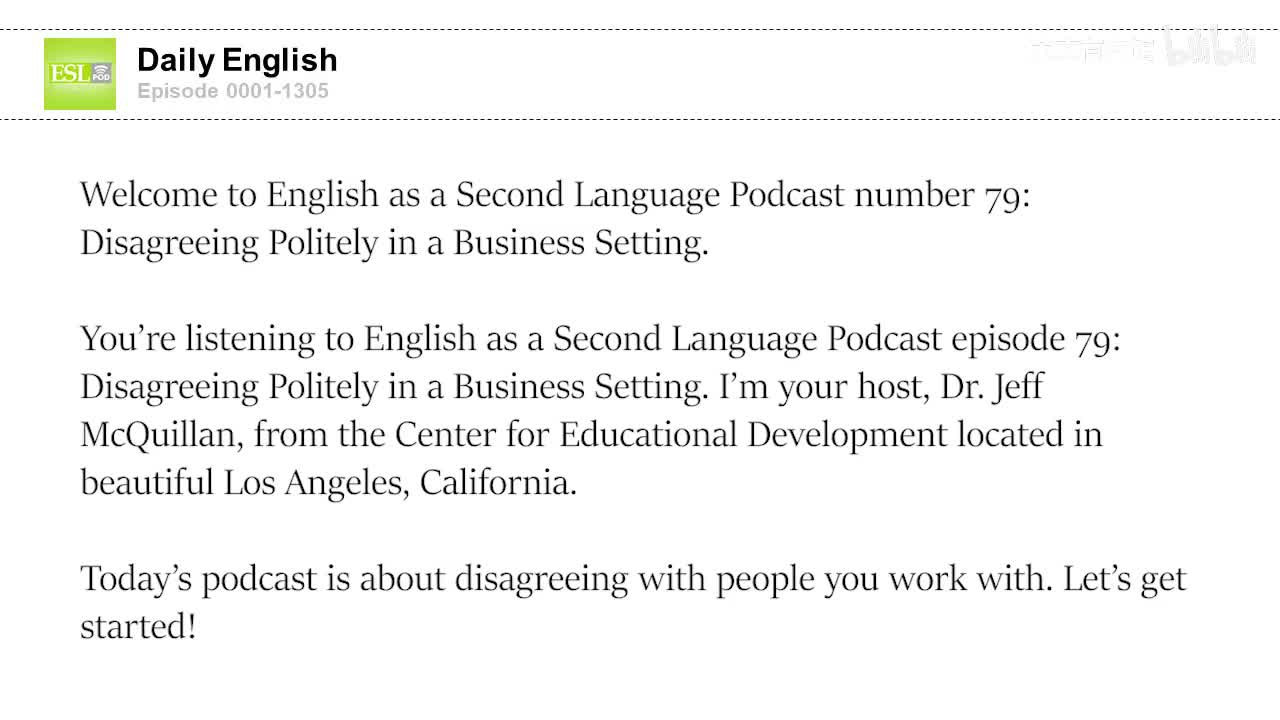 0079 Disagreeing Politely in a Business Setting