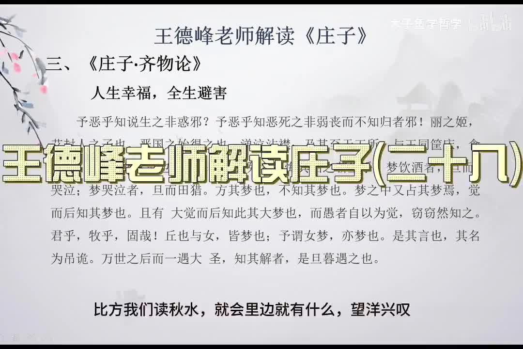 P28王德峰老师解读《庄子》1080P 高清（字幕版）
