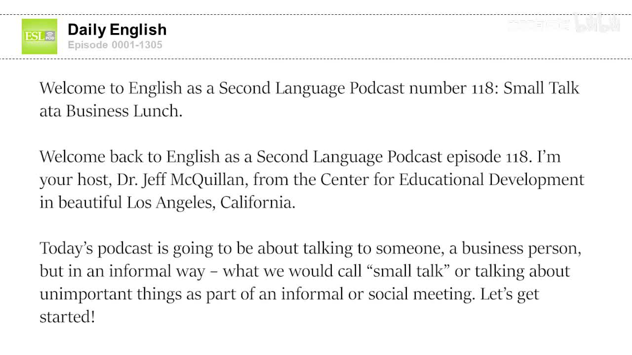 0118 Small Talk at a Business Lunch