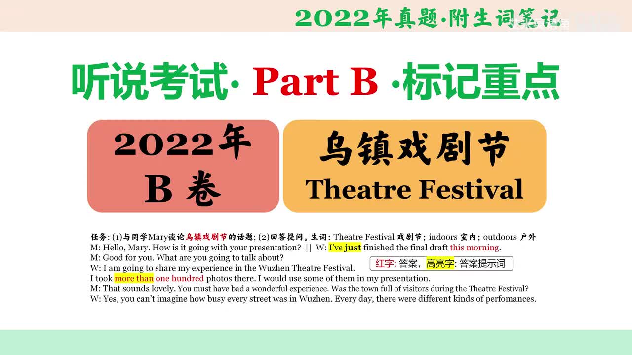 2022年B卷Part B乌镇戏剧节