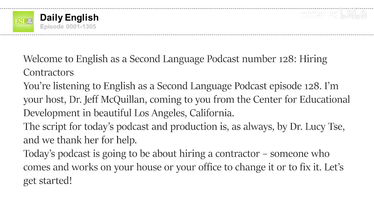 0128 Hiring a Contractor