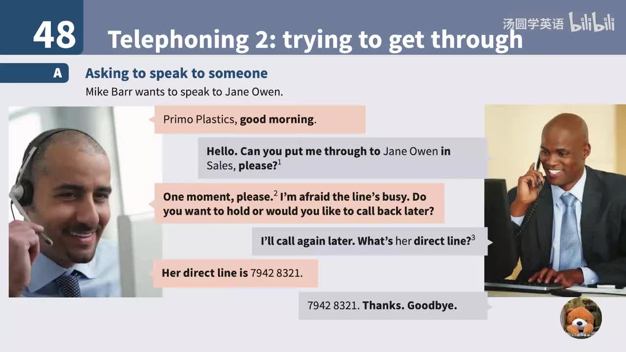 48. Telephoning 2: trying to get through