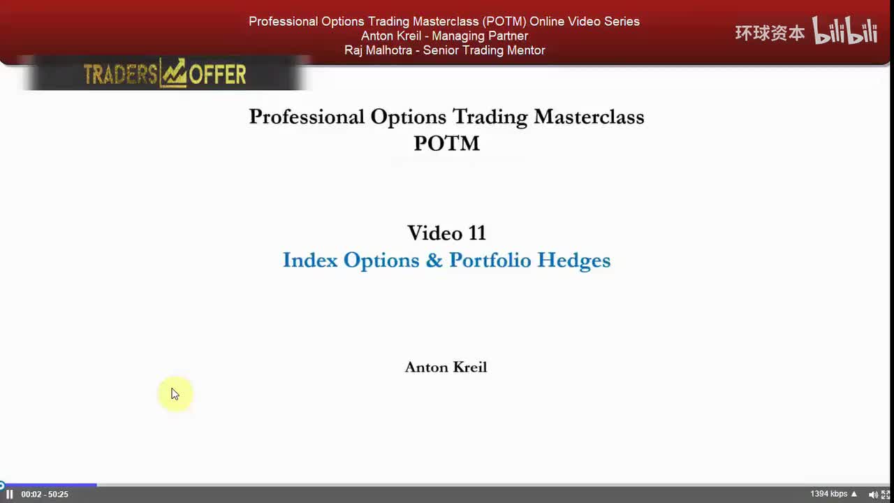 11. 指数期权与投资组合套期保值方法