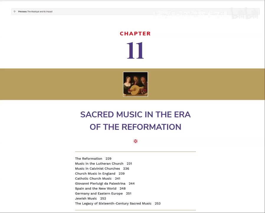 第11章：宗教改革时期的世俗音乐