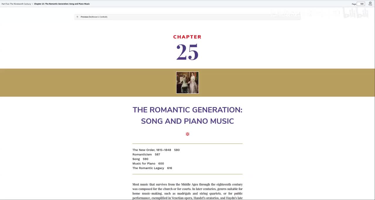 第25章：浪漫流派-歌曲和钢琴音乐