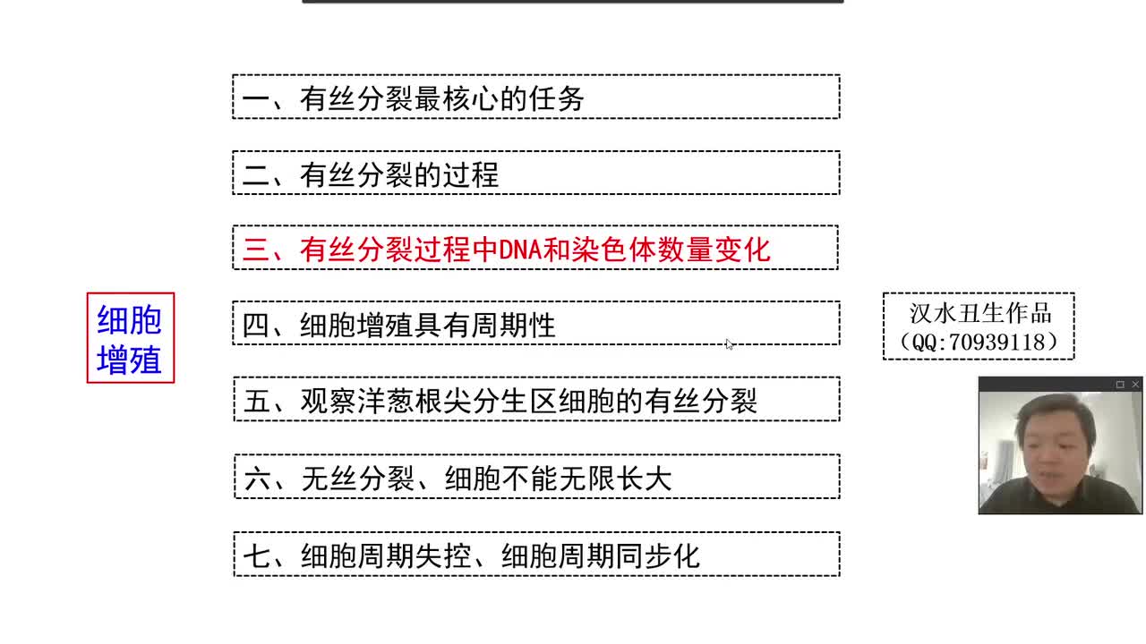 必修1第六章第1节：细胞增殖（7-3）有丝分裂过程的数学模型（DNA和染色体数量变化）