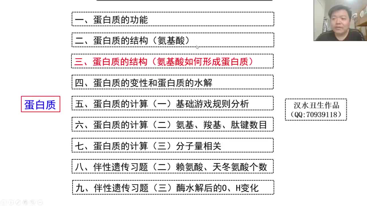 必修1第二章第4节：蛋白质（9-3）氨基酸如何形成蛋白质
