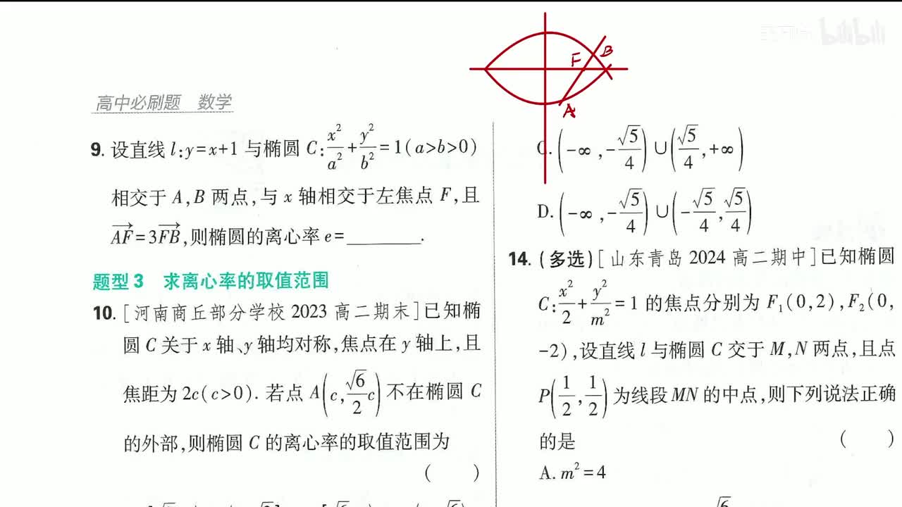 椭圆的简单几何性质（刷基础）第58页
