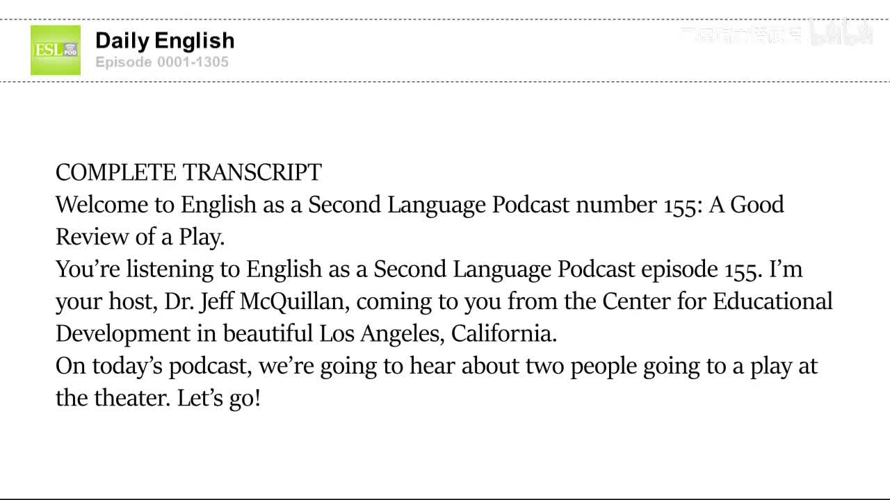 0155 A Good Review of a Play