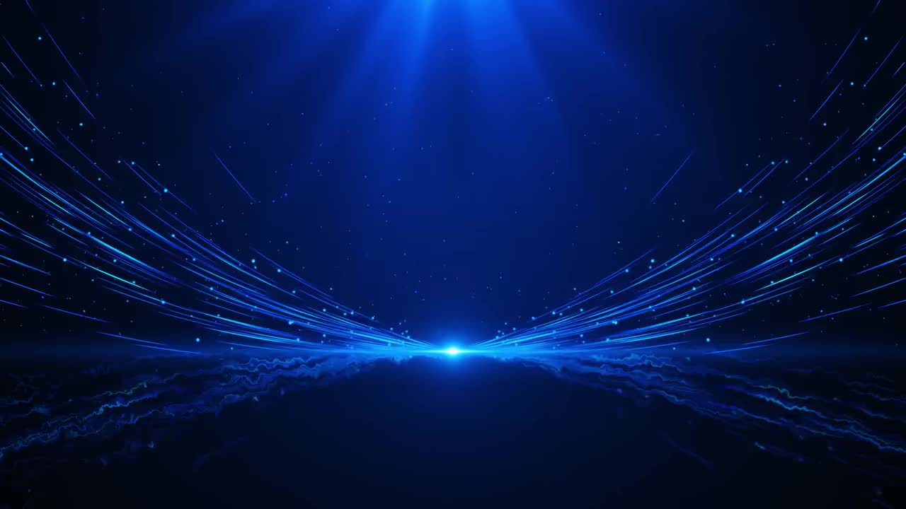 4K blue particle light sea level stage performance background4k 2160p