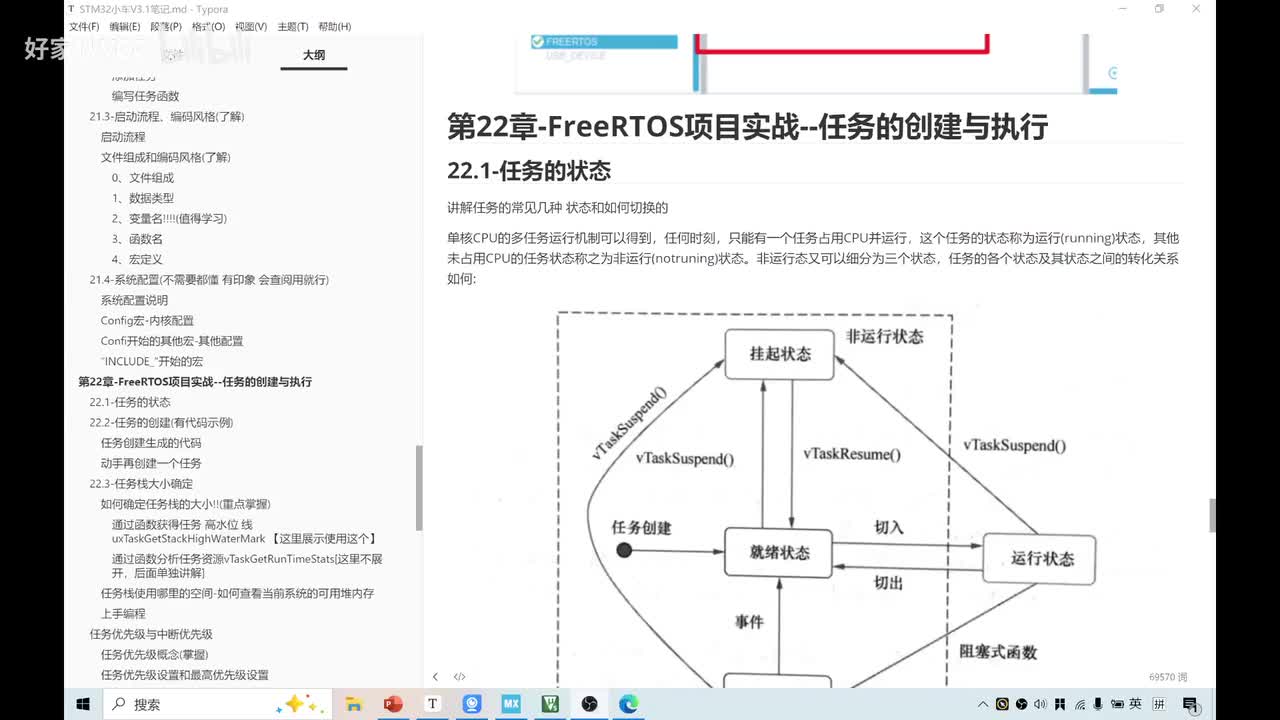 22.1-[任务的状态 任务状态] FreeRTOS移植 FreeRTOS项目 FreeRTOS开源项目 FreeRTOS调度算法