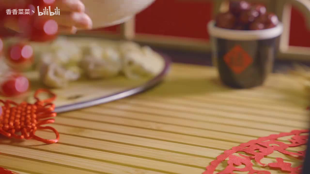 4K新年热腾腾饺子年夜饭